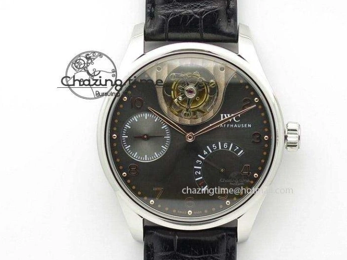 MIROTIME 1223 Effortless Portuguese IW544404 SS White Dial On Black Leather Strap A 7257